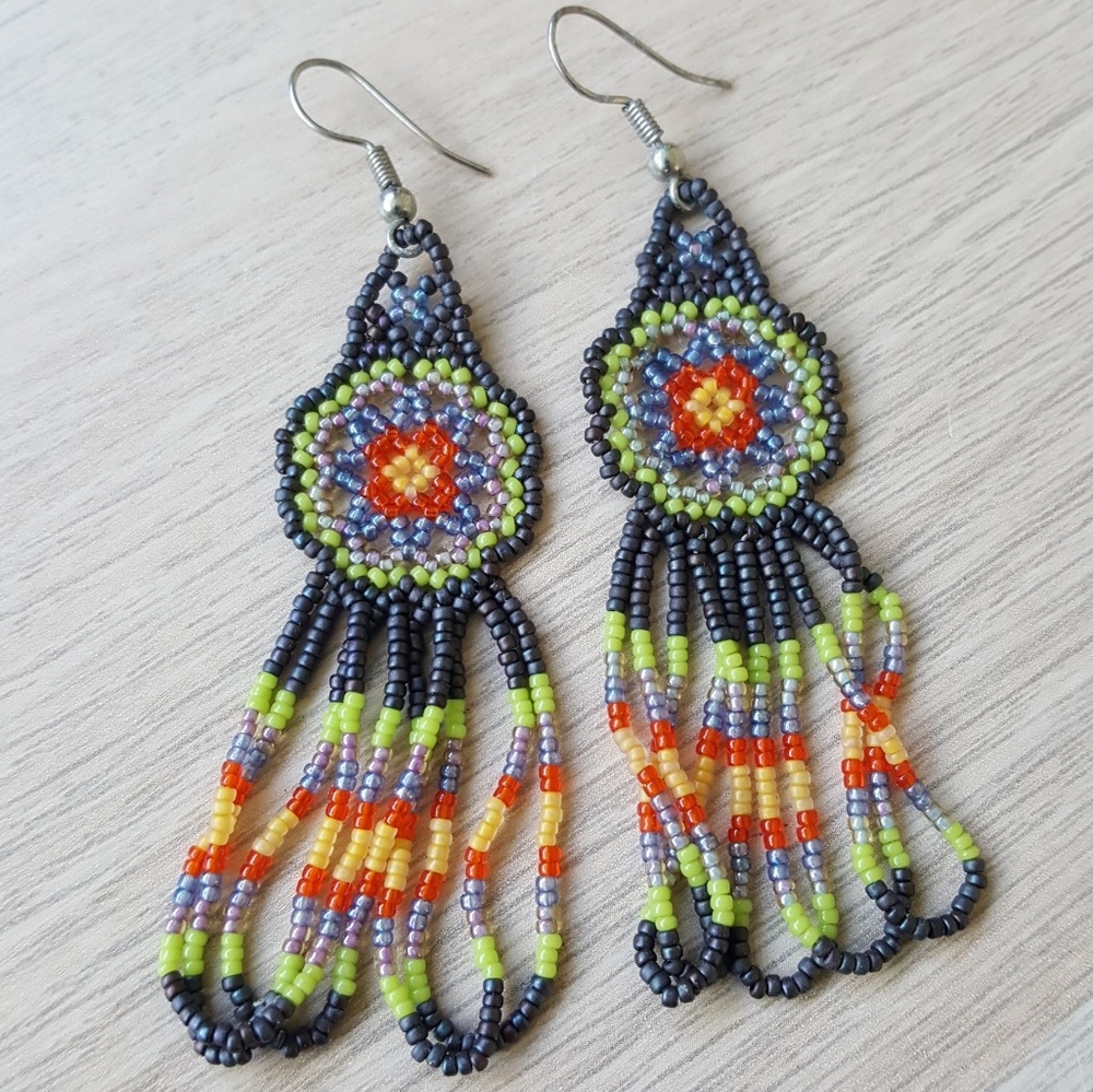 Boho beaded earrings